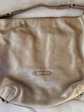 Cole Haan Gold Suede Hobo Shoulder Bag